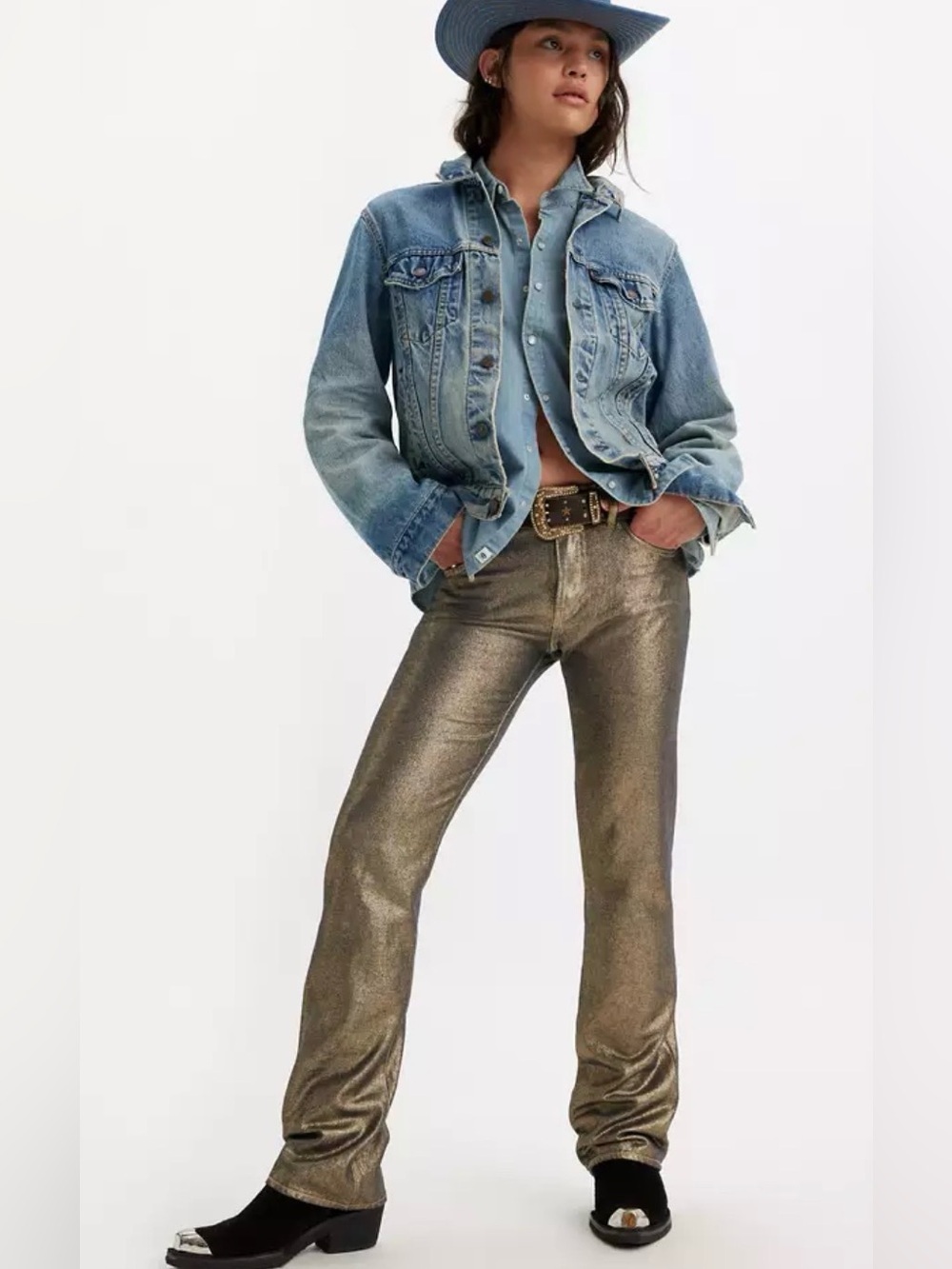 Levi’s 517 Pride Collection Gold-Coated Bootcut Jeans NWT Rainbow Tab W34L30